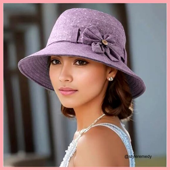 Cotton Linen Foldable Bucket Hat for Women Wide Brim Sun Protection main image 4